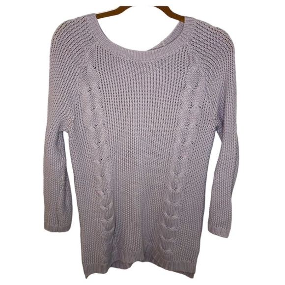 Cynthia Rowley Gray Knit Sweater w/ Button Detail on back - Picture 1 of 8